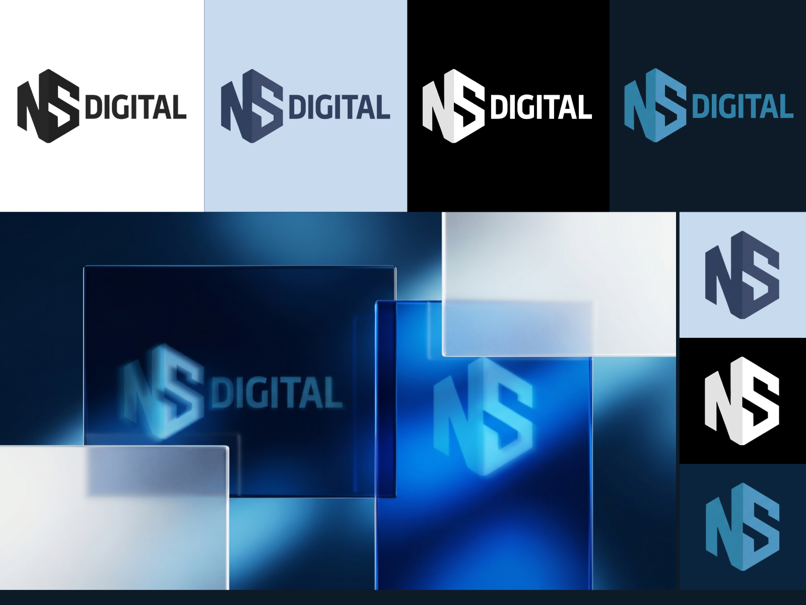 Estudos de identidade visual da NS Digital