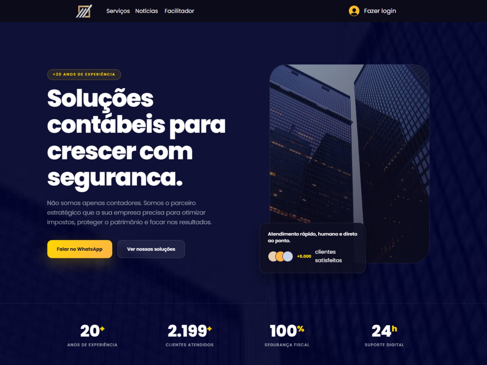 Landing page da Elzo Contabilidade